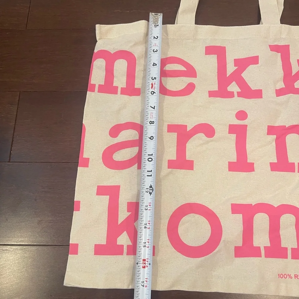 nwot Marimekko Pink and Cream cotton Tote Bag - Picture 4 of 9
